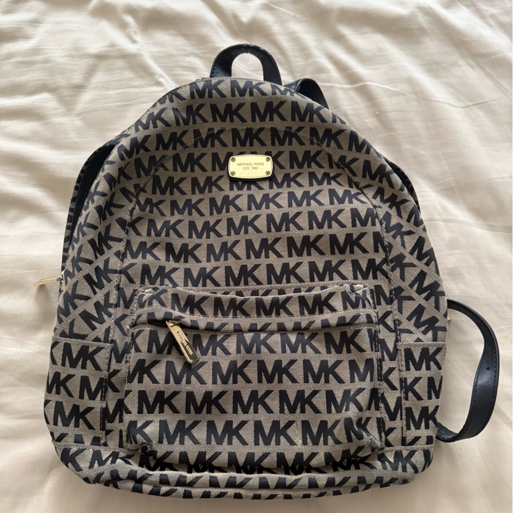 Michael Kors Monogram Black and Gray Backpack